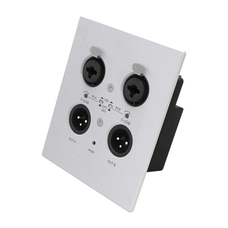 2CH Dante Wall Plate